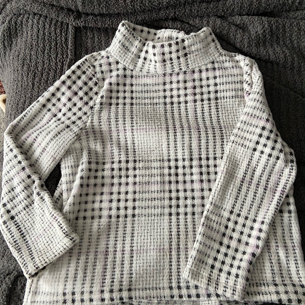 LOFT funnel neck fuzzy sweater